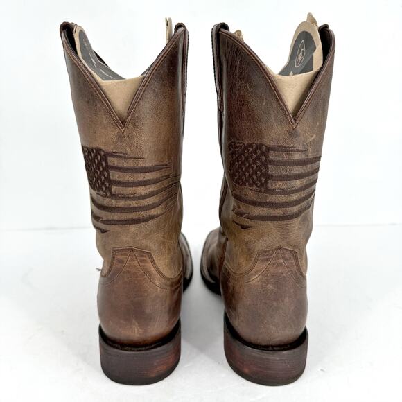 Ariat Mens Circuit Patriot Leather Boots US 11 M EU 44.5 Brown Leather GUC - Picture 9 of 12